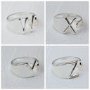 DIY Ornament Accessories Cooperized Silver Ring Letters Ring