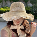 Color Woven Hollowed Women's Summer Seaside Straw Hat