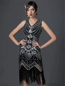 European Station Banquet Vintage Tassel Dress Retro Elegance