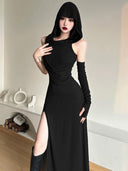 Spicy Chic Dark Wind Pleated Dress Summer Sophistication