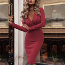 Sultry V-Neck Night Out Dress Elegant & Sexy Women's Apparel