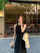 Wu 77 Cold Feeling Suspender Dress Elegant Korean Summer Style