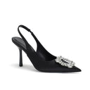 Rhinestone Square Buckle High Heels Elegant Women's Footwear