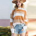 Fashion Stripe Texture Feeling Pullover Sweater for Ladies