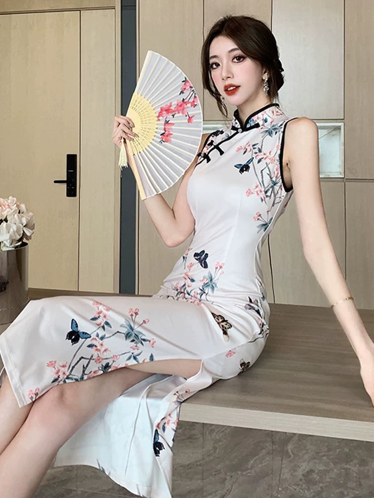 Socialite Summer Cheongsam Dress: Elegant Luxury for Events