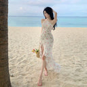 Desire Chiffon Halter Dress Resort Beachwear Beauty Chic