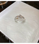 Fashion Stylish Letter D Open-End Zircon Ring Female 2024