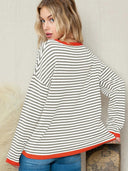 Fall and Winter Pure Cotton Fashion Drop-Shoulder Sweater