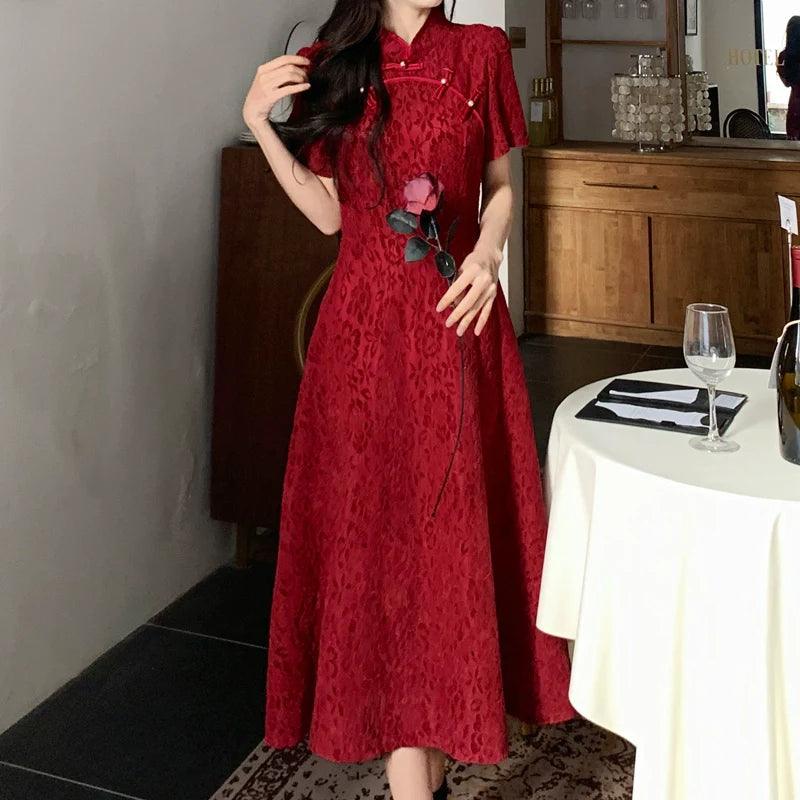 Elegant Chinese Cheongsam: Retro-Chic High-Quality Evening Gown