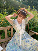 Lu Xiaonai Rabbit Print Dress Summer Princess Charm Style