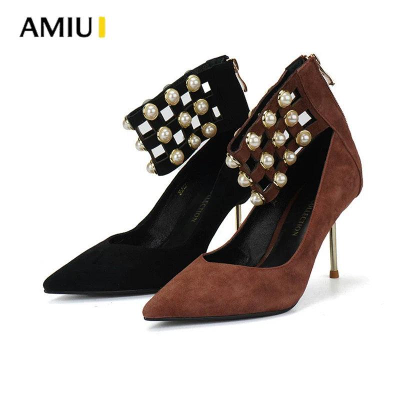 Amiu Stiletto Heels: European Chic with Ankle Ring Bandage - Spring 2022 Trend