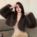 Ultra-Short Plush Fur Eco Winter Jacket Stylish Sustainable Choice