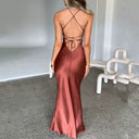 Transition Sexy Zone Classy Satin Open Back Fishtail Dress