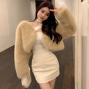 Ultra-Short Plush Fur Eco Winter Jacket Stylish Sustainable Choice