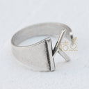 DIY Ornament Accessories Cooperized Silver Ring Letters Ring