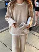 Classic Style Cashmere Sweater Suit Women's Two-Piece Set