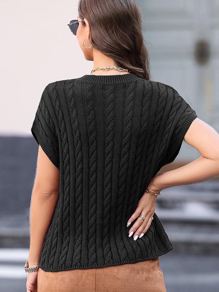 Fashion Green Short Sleeve Pullover Sweater Women's 2024 Summer New Arrival Silm Easiest for Match Breathable Women's Three-Quarter Sleeve Tops  ourlum.com   