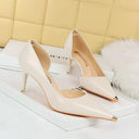 Cut Out High Heels Trendy Patent Leather Shoes for Women