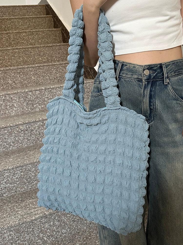 Cloud Puff Shoulder Bag: Trendy Ruched Purse for Women