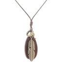 Baigu Peaked Baseball Wooden Necklace Pendant Bronze Accessory