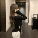 Stylish Hot Girl Irregular T-shirt Winter Fashion Trend