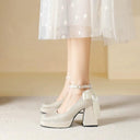 Fairy Satin Strap Retro High Heels Magical Elegance Style