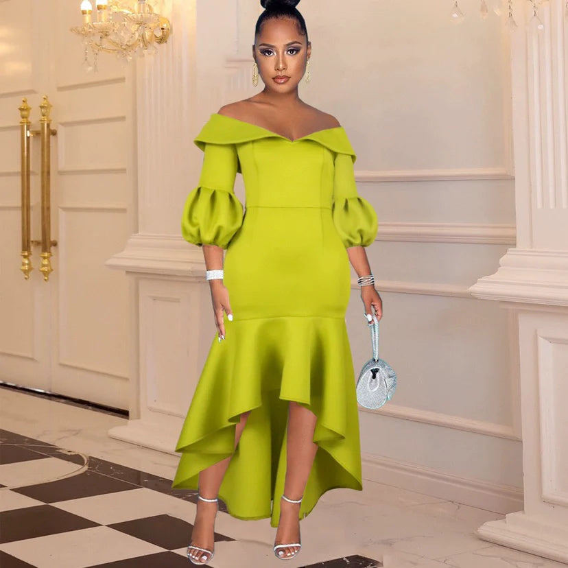 Elegant Off Shoulder Plus Size Party Dress: Spring 2022 Chic Glam