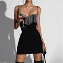 Chic Chain Tassel Strap Dress for Youth Stylish Streetwear