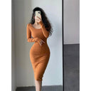 Fashion Statement Elegant Bodycon Midi Dress Evening