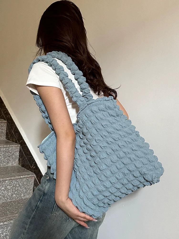 Cloud Puff Shoulder Bag: Trendy Ruched Purse for Women