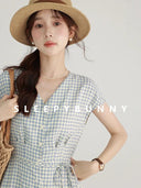 Charming Bunny Gingham Dress Retro Japanese Style Fashion