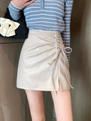 Black Sheath Leather Skirt for European Chic Autumn Style