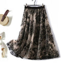 Embroidered Sequin Mesh Skirt: Floral Elegance for Fashionistas