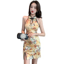 Young Adult Open Back Night Club Dress: Stylish Cheongsam Revamp