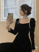 Elegant Velvet Dress Chic Luxury Outfit for Women