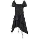 Tea Break Ruffle Dress Korean Chic Style Irregular Hem Fashion