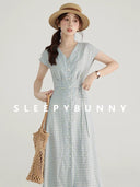 Charming Bunny Gingham Dress Retro Japanese Style Fashion