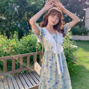 Lu Xiaonai Rabbit Print Dress Summer Princess Charm Style