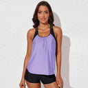 2024 Summer New Arrival Conservative Split Swimsuit U-Collar Tankini