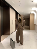 Double Zipper Short Coat Drawstring Bai Match Hooded Sweater