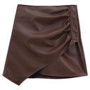 Asymmetrical PU Leather Skirt Winter Chic Style Statement