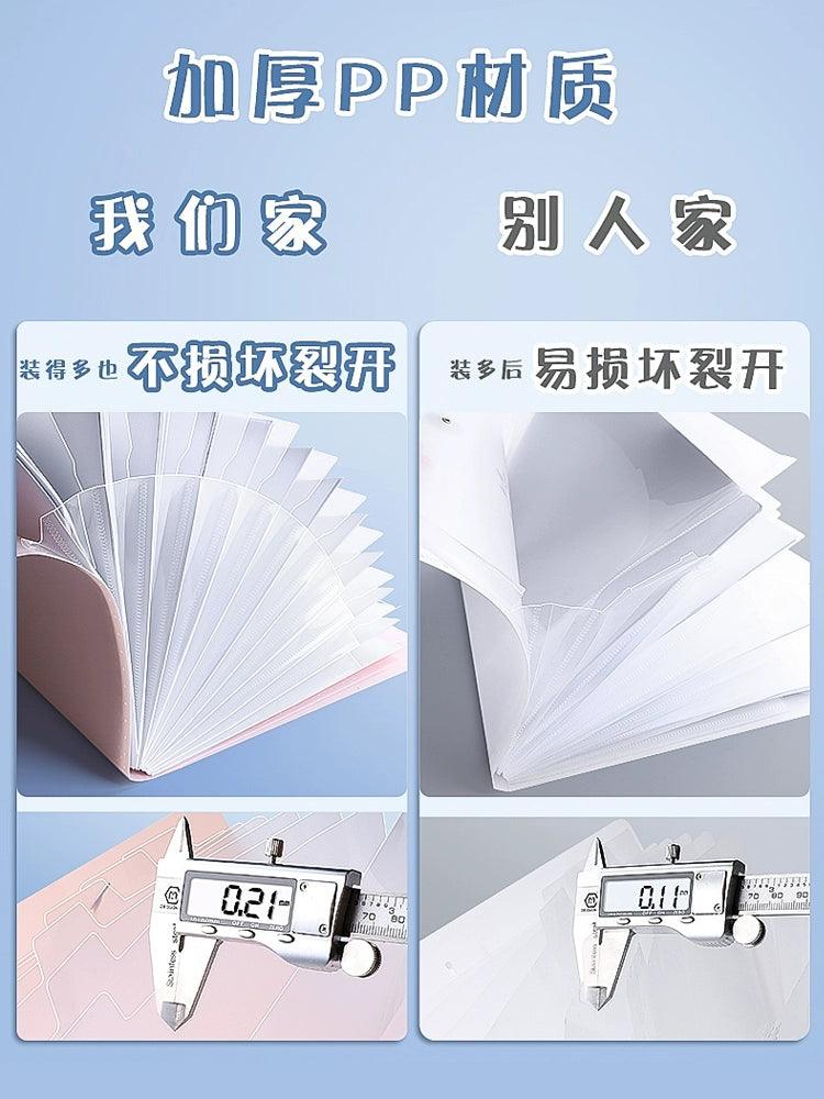 A4 Test Paper Storage Bag Can Hold Schoolbag Large Capacity Folder Multi-Layer Paper Folder Insert File Holder Materials for Junior High School Students Portable Kids Waterproof Classification Transparent