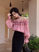 Spicy Western Off-Shoulder Shirt Hot Autumn Fashion Trend