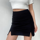 Beran Slim-Fit Side Slit Skirt Chic European-American Style