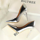 Bright Leather High Heels European Style Shoes Elegant Glamorous