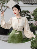 Elegant Chinese Cheongsam Dress Retro Spring Autumn Fashion