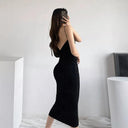 Black Backless Overall Dress Chic Urban Style Trend