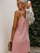 Fashion Summer V Neck Thin Knee-Length Skirt Camisole Dress