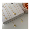 Women's Niche Design Sterling Silver Letter Necklace Gift