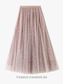 Starry Sky Sequined A-line Dress Glamorous Winter Fashion